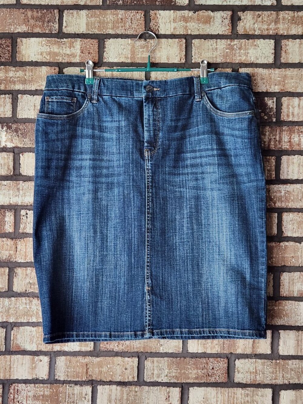 Chico's Denim Skirt Zip Front 5 Pocket Size 3